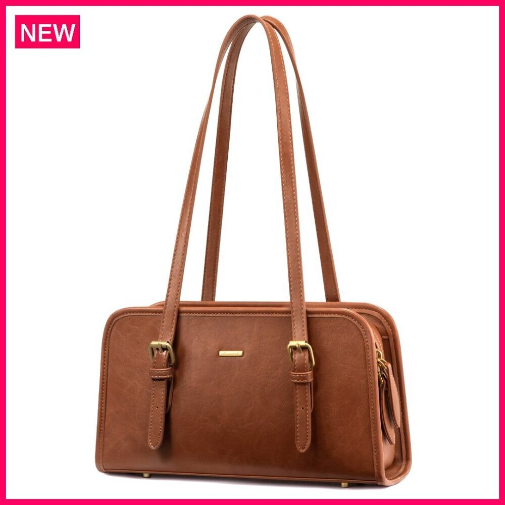 Vegan Leather Shoulder Bag with Cherry Pendant, Adjustable Strap, Spacious Mini